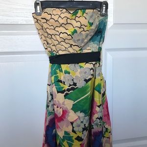 Moulinette soeurs floral strapless dress size 8